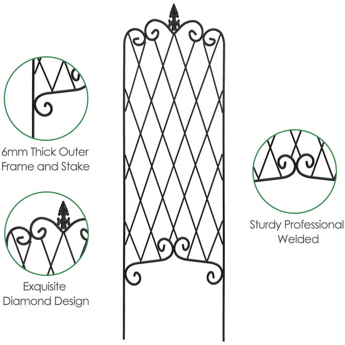 Fleur De Lis Living Meigs Iron Lattice Panel Trellis & Reviews Wayfair